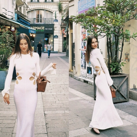 Say Lee Destiny Knit Maxi Dress in Ivory Size US 4 NEW! New with tags! - Picture 4 of 14